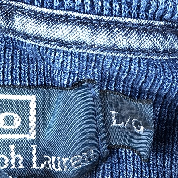 Polo By Ralph Lauren Hoodie Mens Large Blue Henley Knit Pullover Kangaroo Pocket - Picture 8 of 9